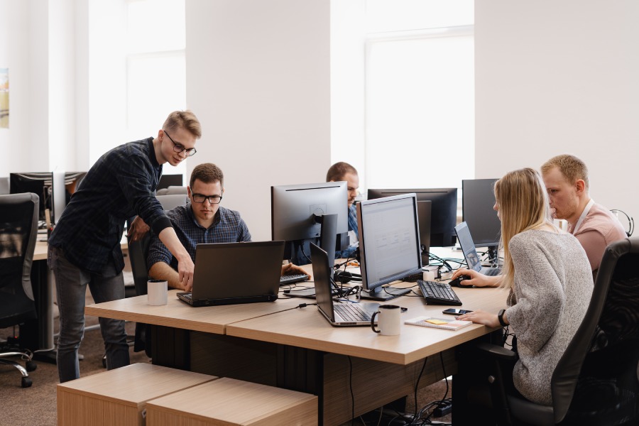 Developers working on laptops