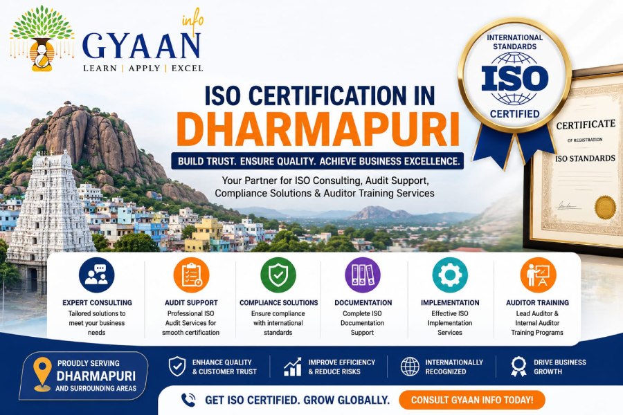 iSO Certification in Dharmapuri with expert consulting audit support compliance solutions and auditor training services