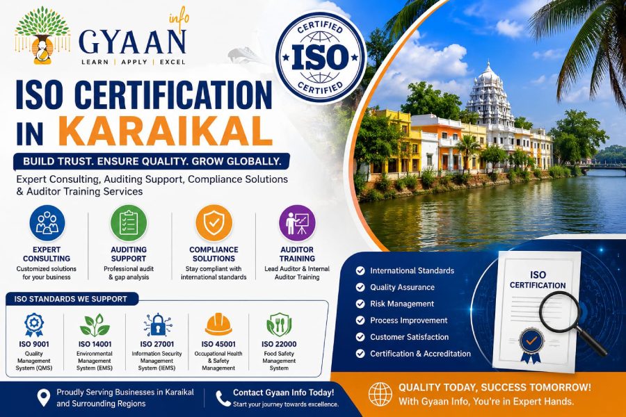 ISO Certification in Karaikal with expert consulting audit support compliance solutions and auditor training services
