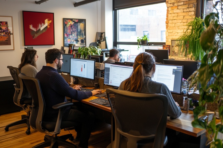 Professional web design agency team creating business websites in London.